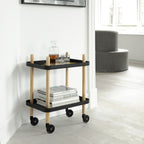 Normann Copenhagen Bijzettafel Block Trolley Zwart Vierkant in een interieur