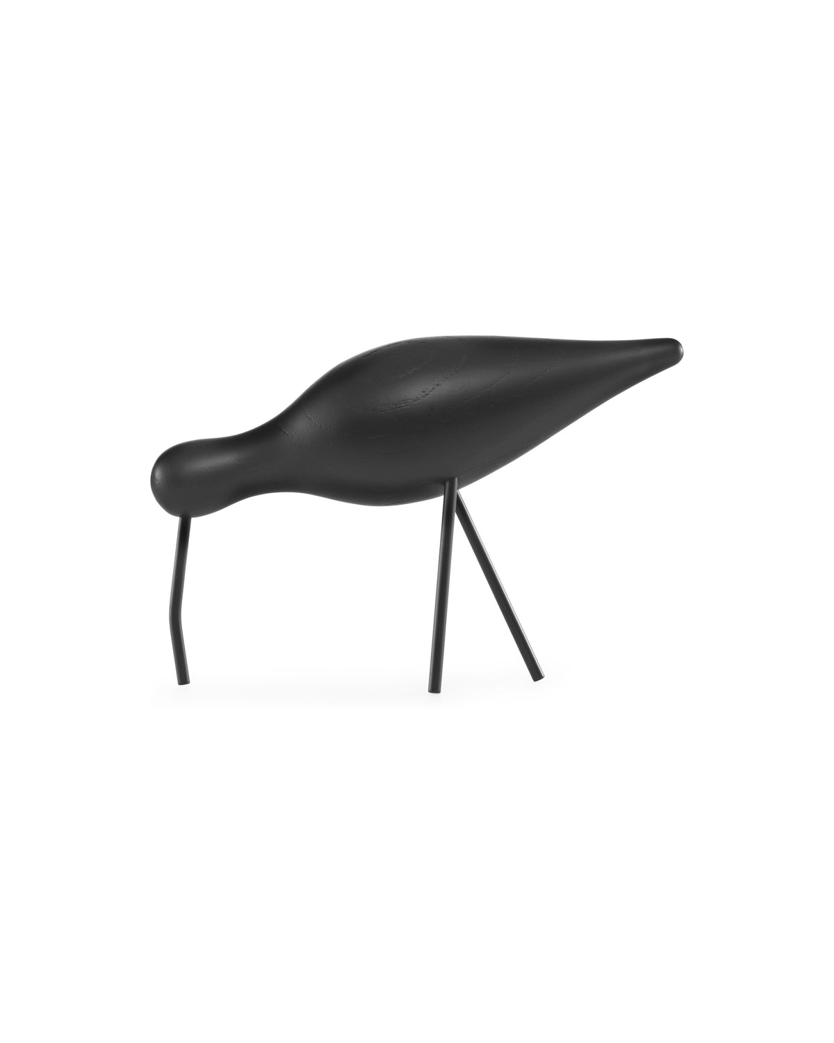 Normann Copenhagen Houten vogel Shorebird Zwart-Zwart Large - H 14 x L 22 x D 6,5 cm