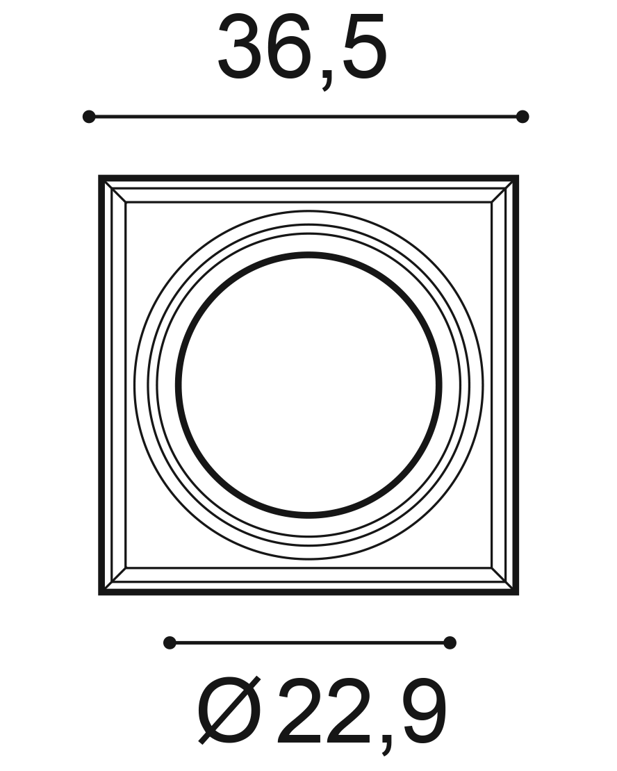 Orac K1112 Sierornament doorsnede met afmetingen