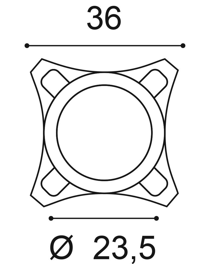 Orac K1122 Sierornament doorsnede met afmetingen