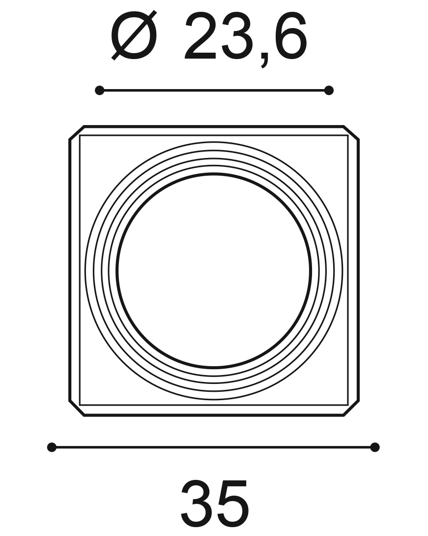 Orac K1132 Sierornament doorsnede met afmetingen