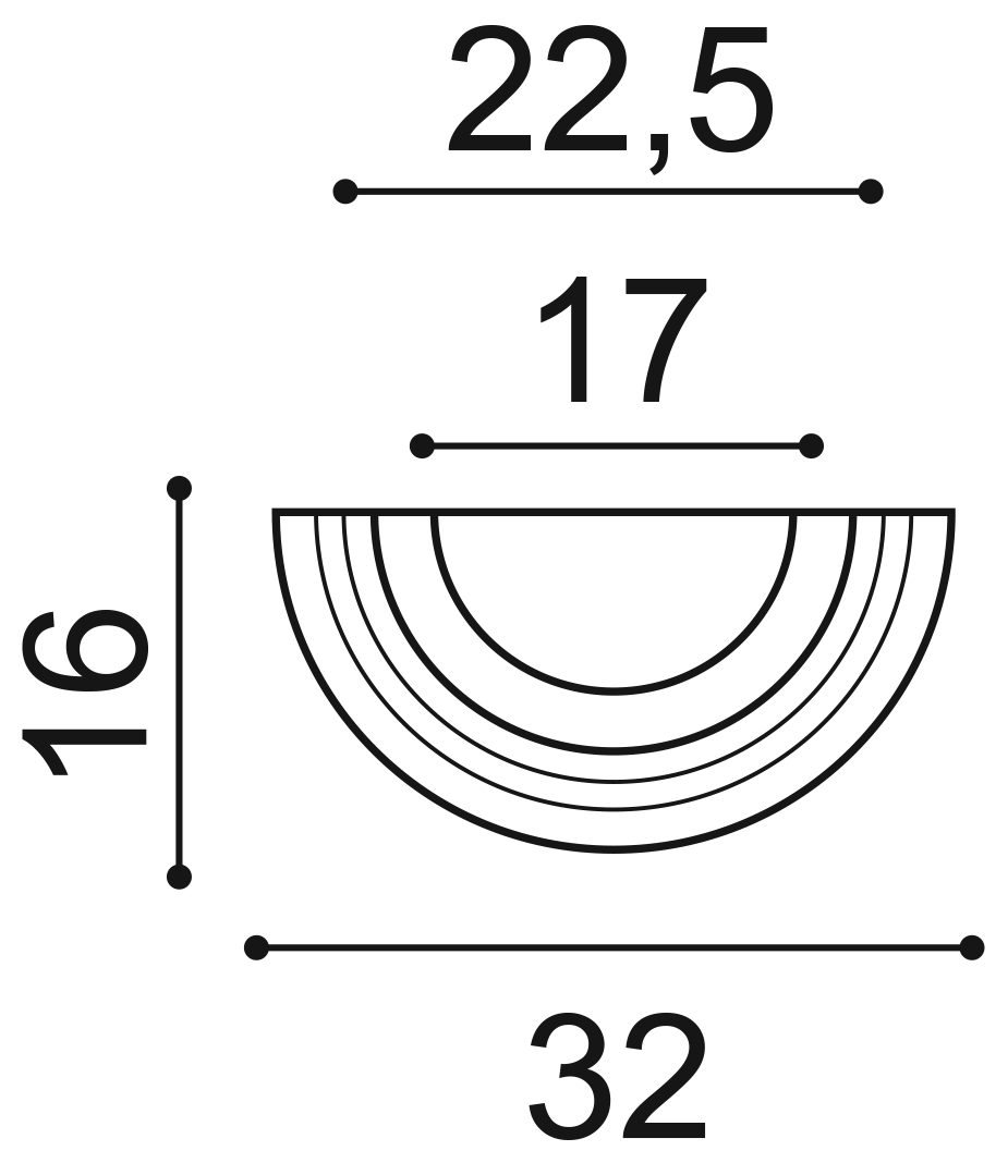 Orac K1151 Sierornament doorsnede met afmetingen