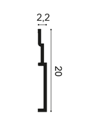 Orac SX181 Plint doorsnede met afmetingen