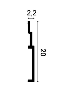 Orac SX181 Plint doorsnede met afmetingen