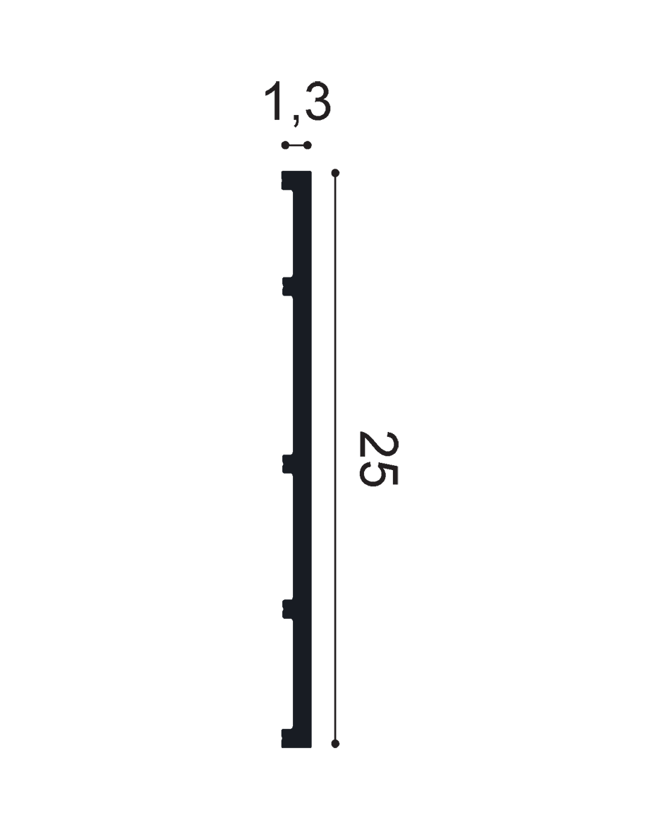 Orac SX207 Plint doorsnede met afmetingen