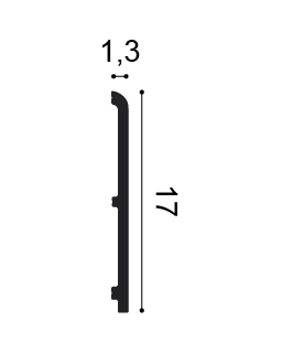 Orac SX212 Plint doorsnede met afmetingen