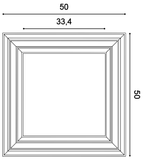 Orac W121 3D Wandpaneel doorsnede met afmetingen