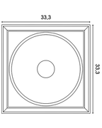 Orac W122 3D Wandpaneel doorsnede met afmetingen