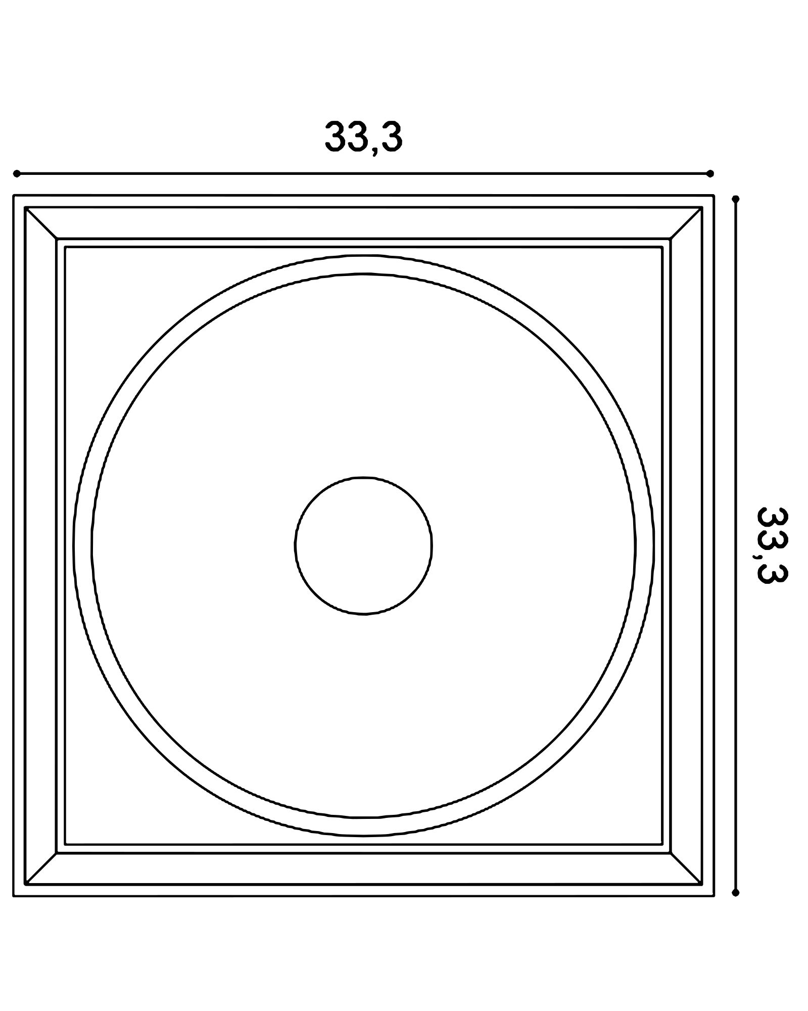 Orac W122 3D Wandpaneel doorsnede met afmetingen