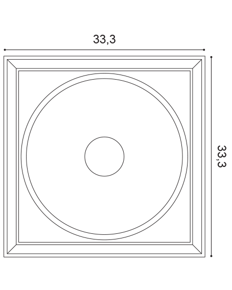 Orac W122 3D Wandpaneel doorsnede met afmetingen