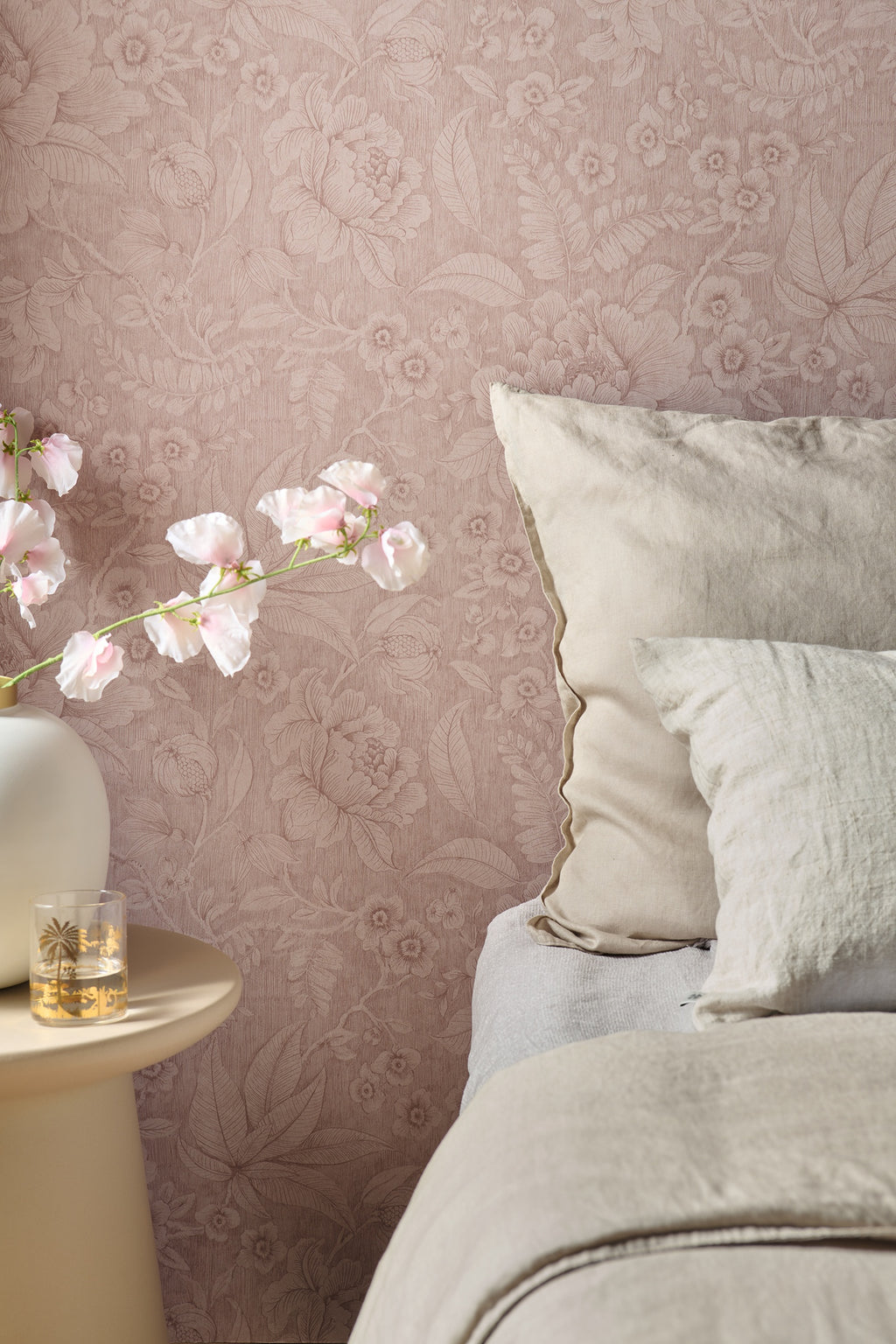 Pip Studio 6 behang Casa di Fiori 333102 mauve in interieur