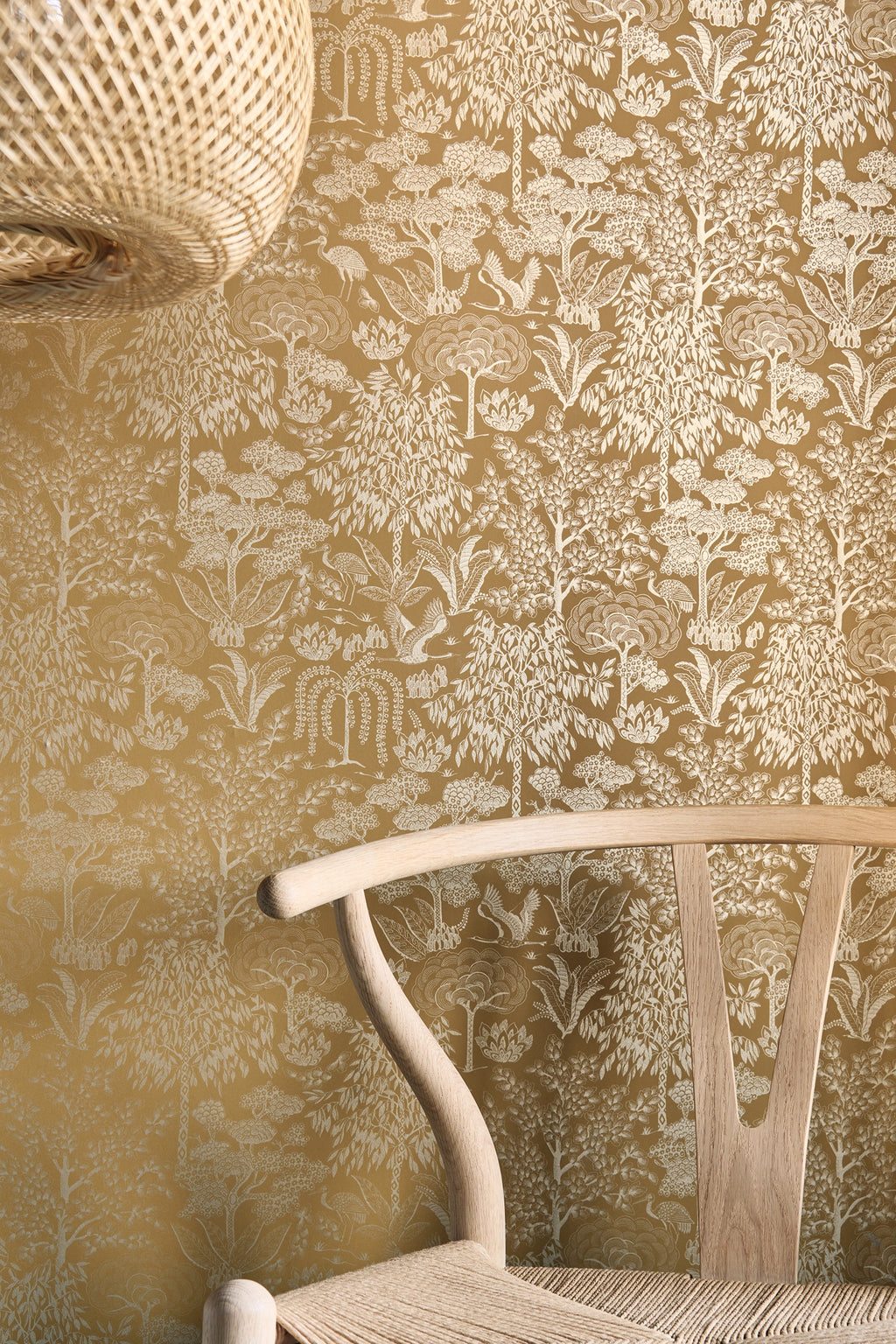 Pip Studio 6 behang Origami 333112 musterd in interieur