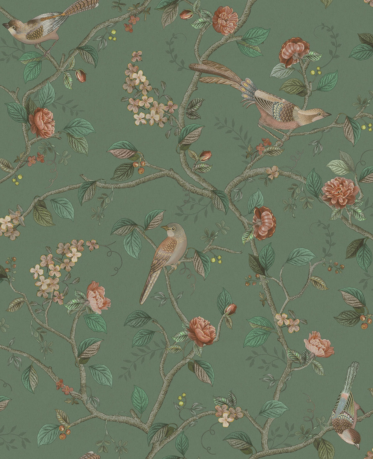 Pip Studio 6 behang Good Nightingale 333123 green