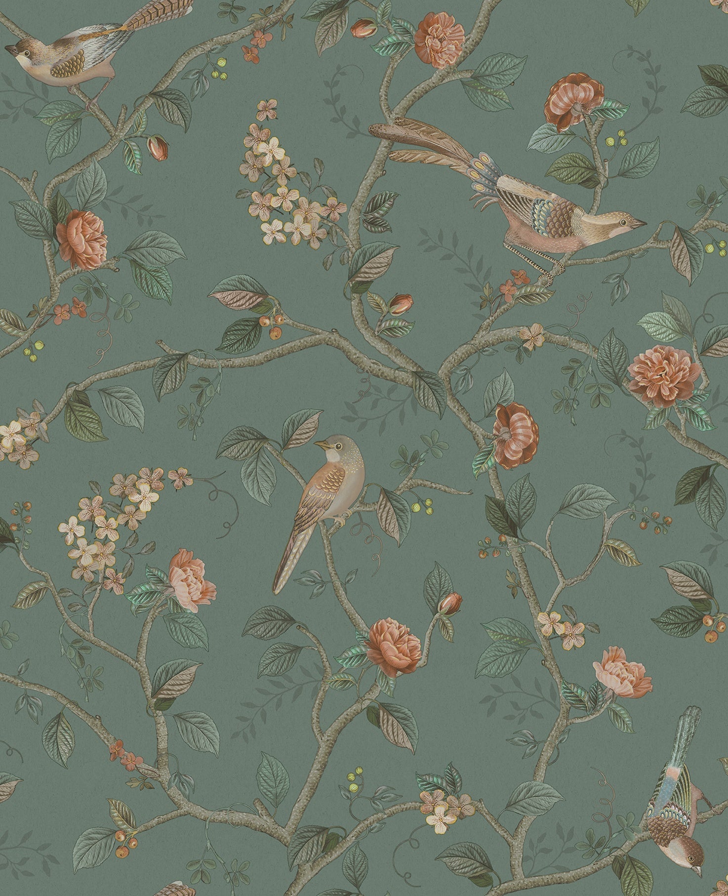 Pip Studio 6 behang Good Nightingale 333124 teal