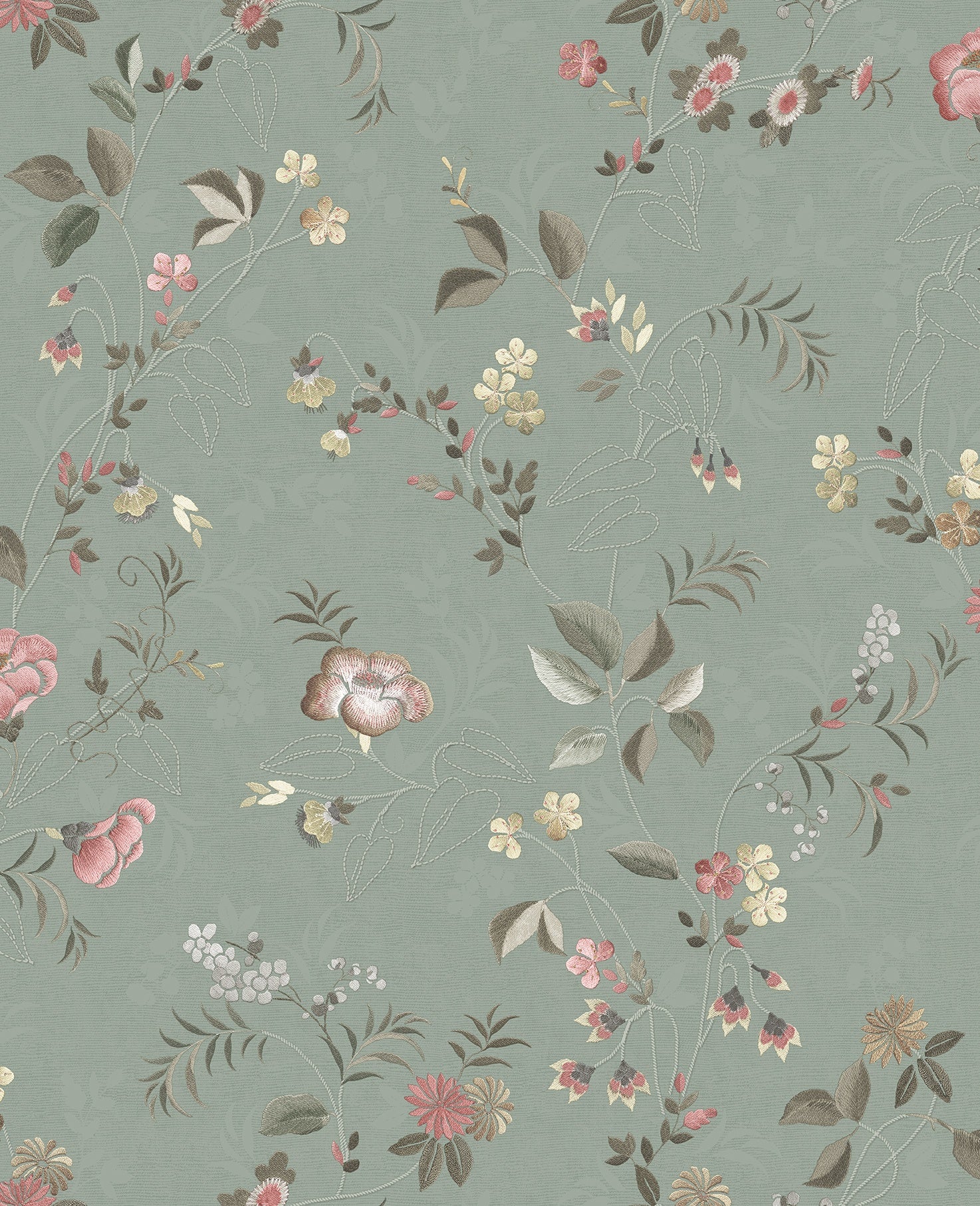 Pip Studio 6 behang Tokyo Blossom 333131 mint (staal)