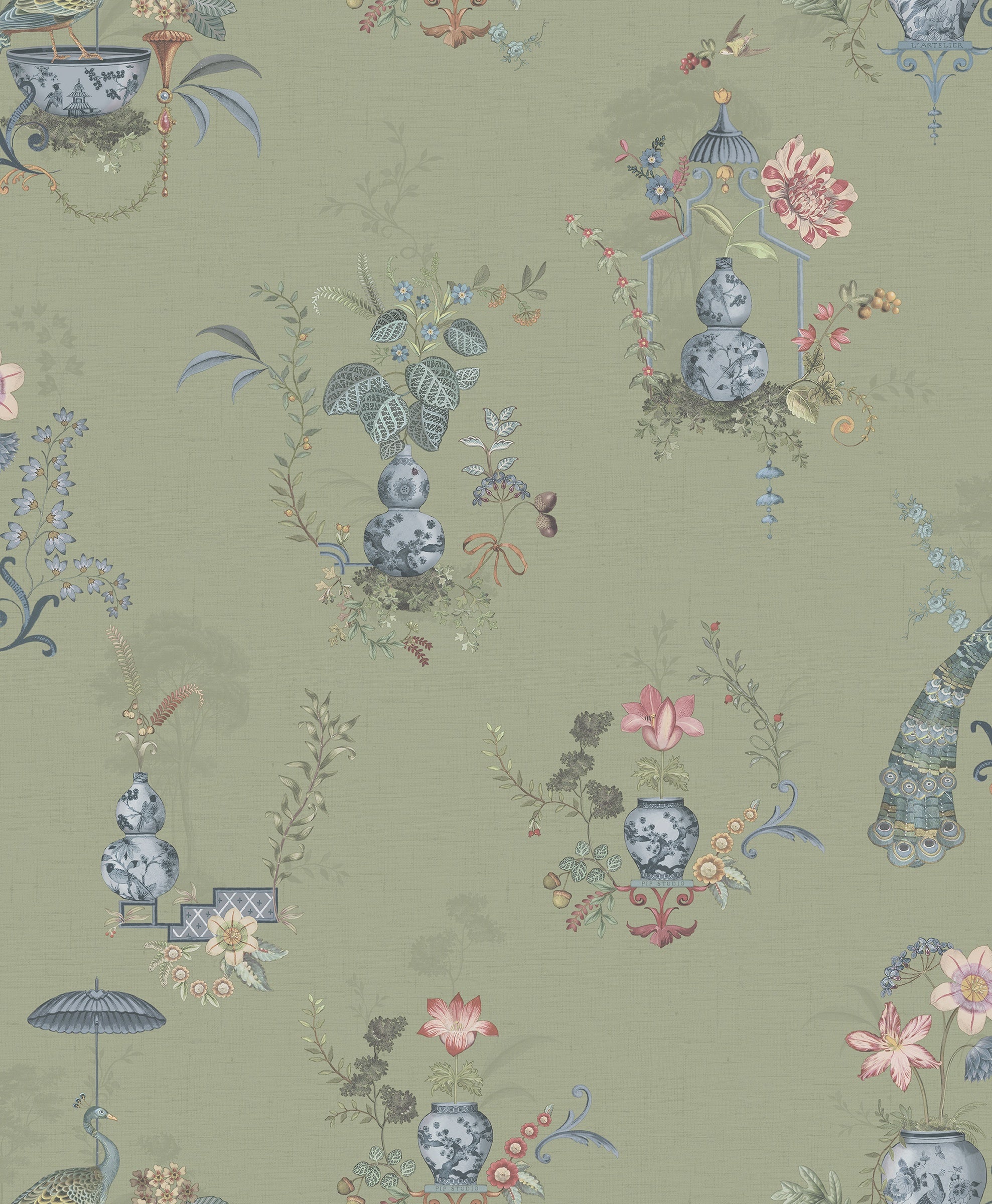 Pip Studio 6 behang Chinese Porcelain 333142 light mint pistachio