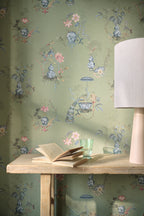 Pip Studio 6 behang Chinese Porcelain 333142 light mint in interieur