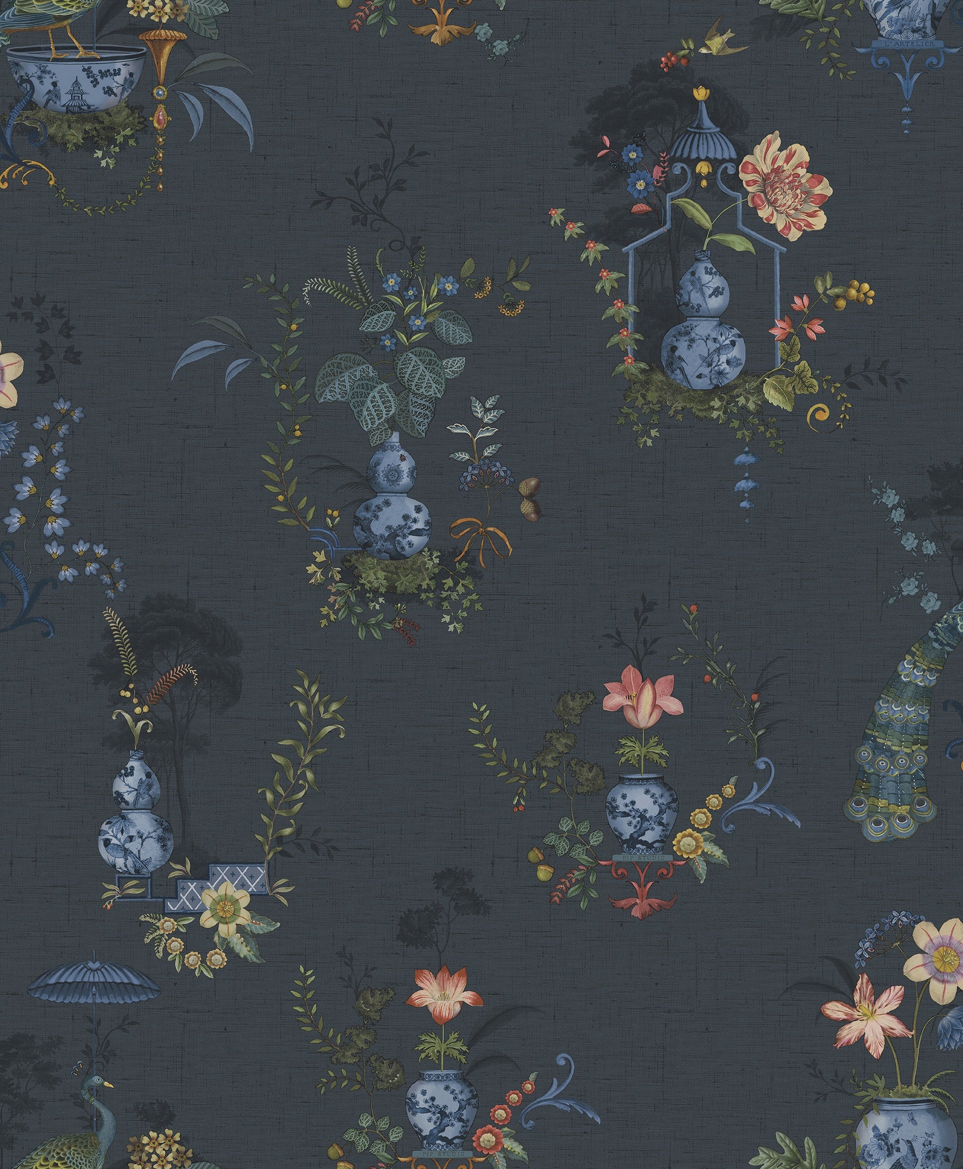 Pip Studio 6 behang Chinese Porcelain 333145 dark blue