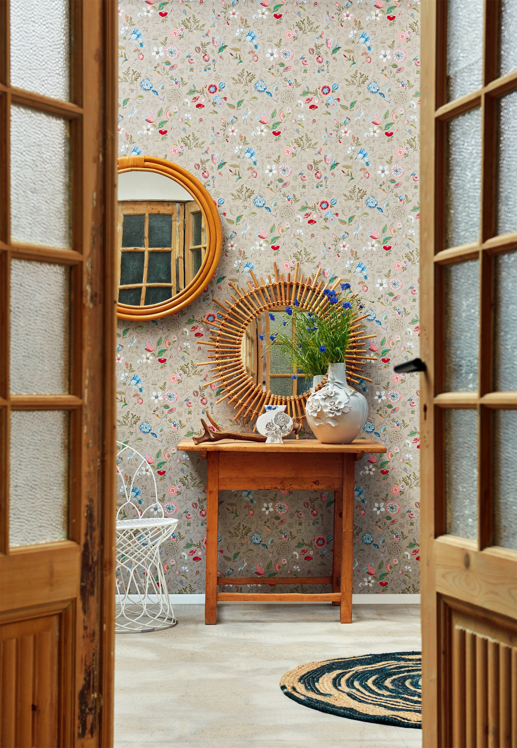 Pip Studio IV behang Spring to Life Khaki 375001 in interieur