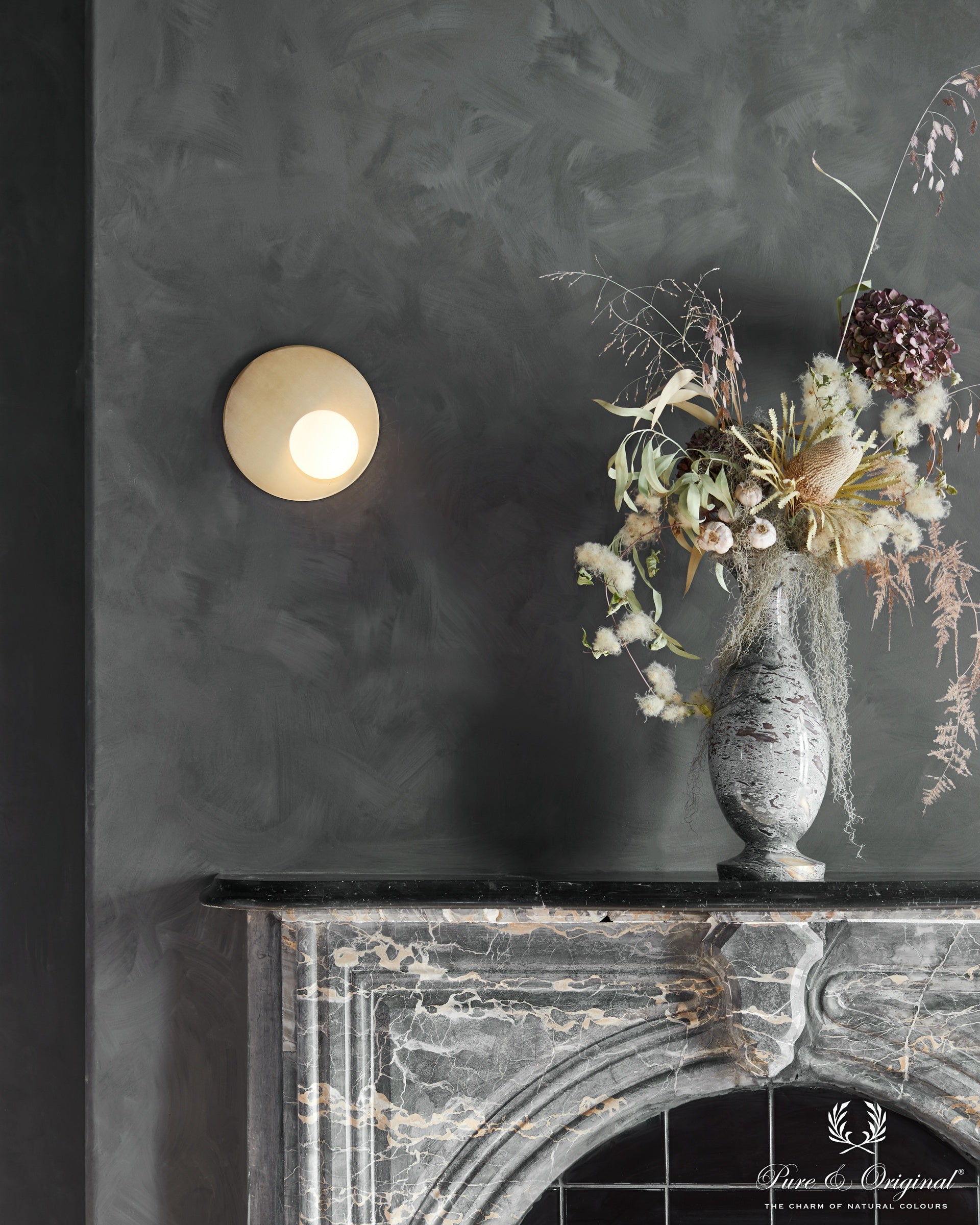 Pure & Original Black Smoke Fresco kalkverf in interieur