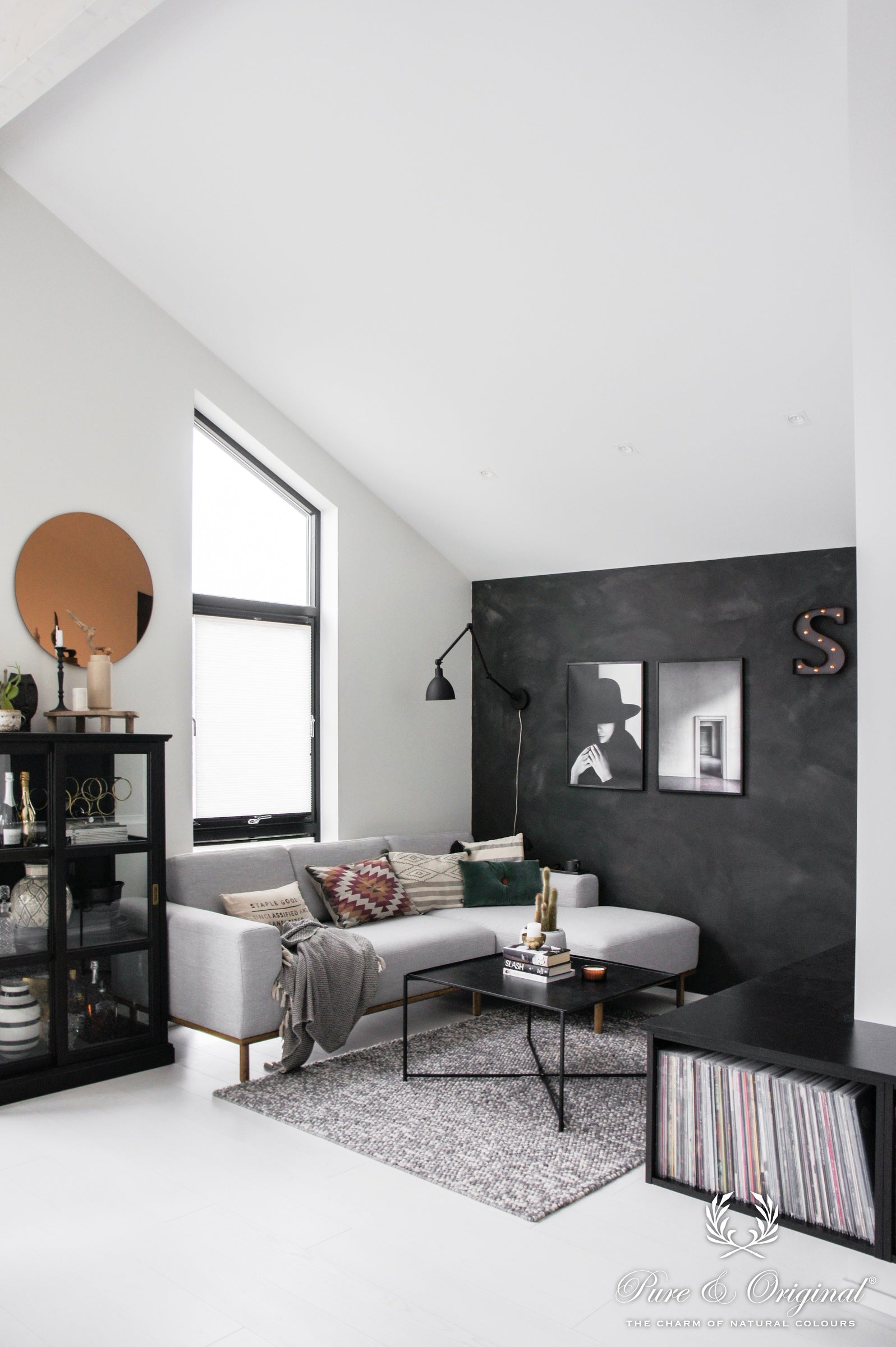 Pure & Original Black Smoke Fresco kalkverf in interieur
