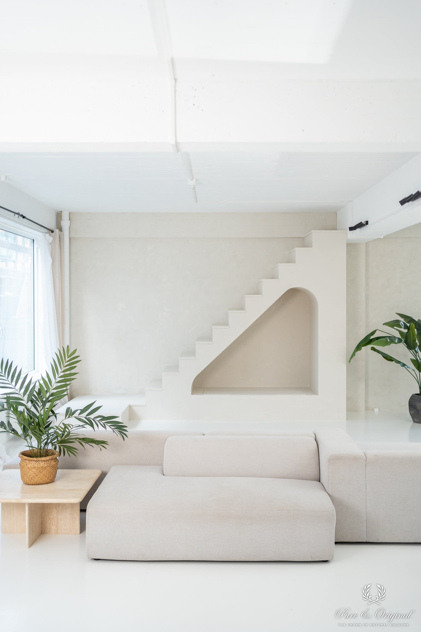 Pure & Original Cotton Beige Massif muurverf in interieur