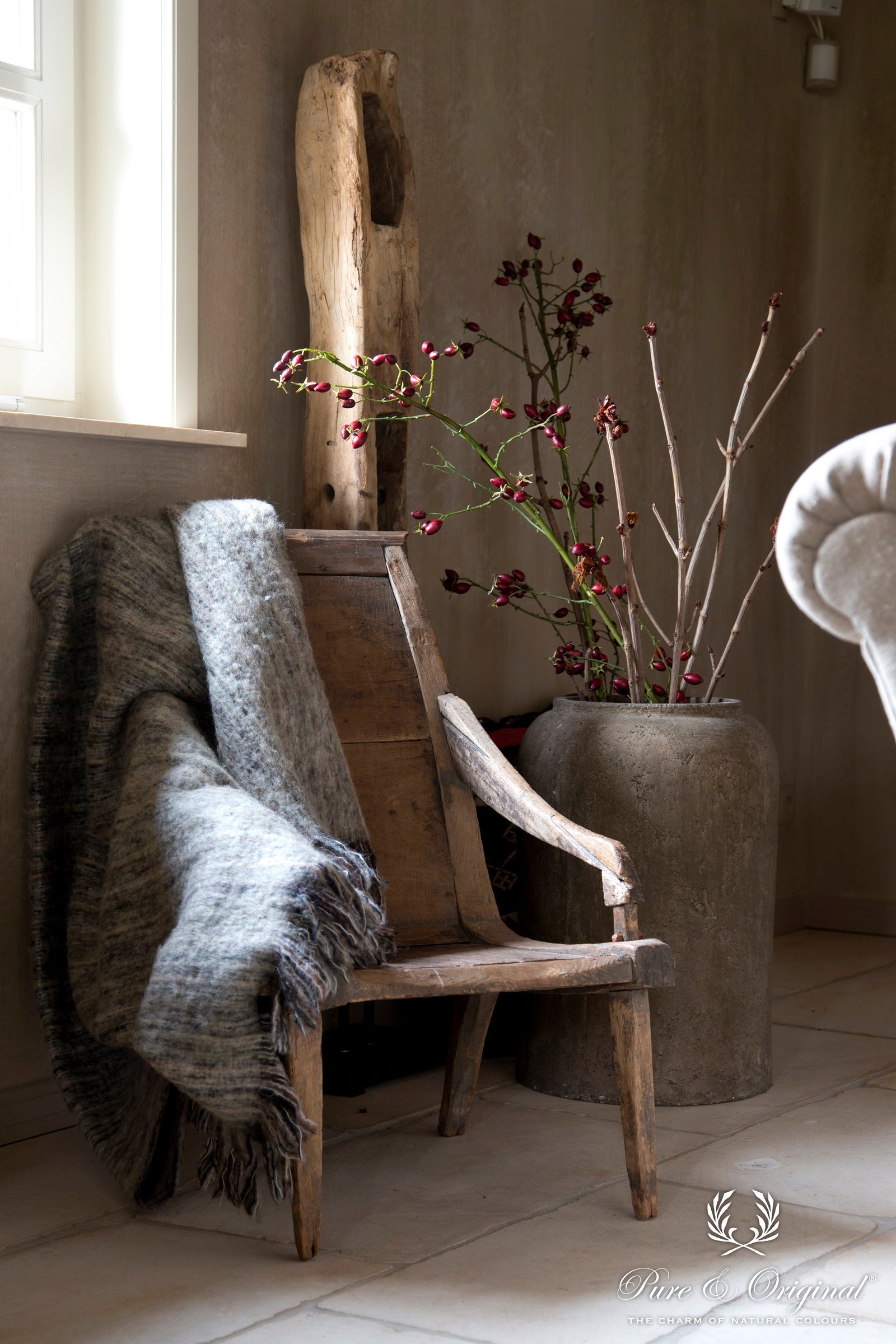 Pure & Original Cubist Grey Fresco kalkverf in interieur