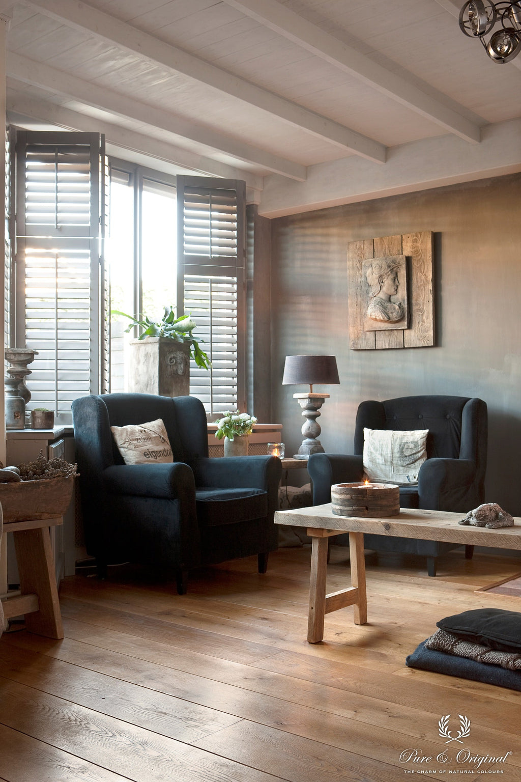 Pure & Original Deep Earth Fresco kalkverf in interieur