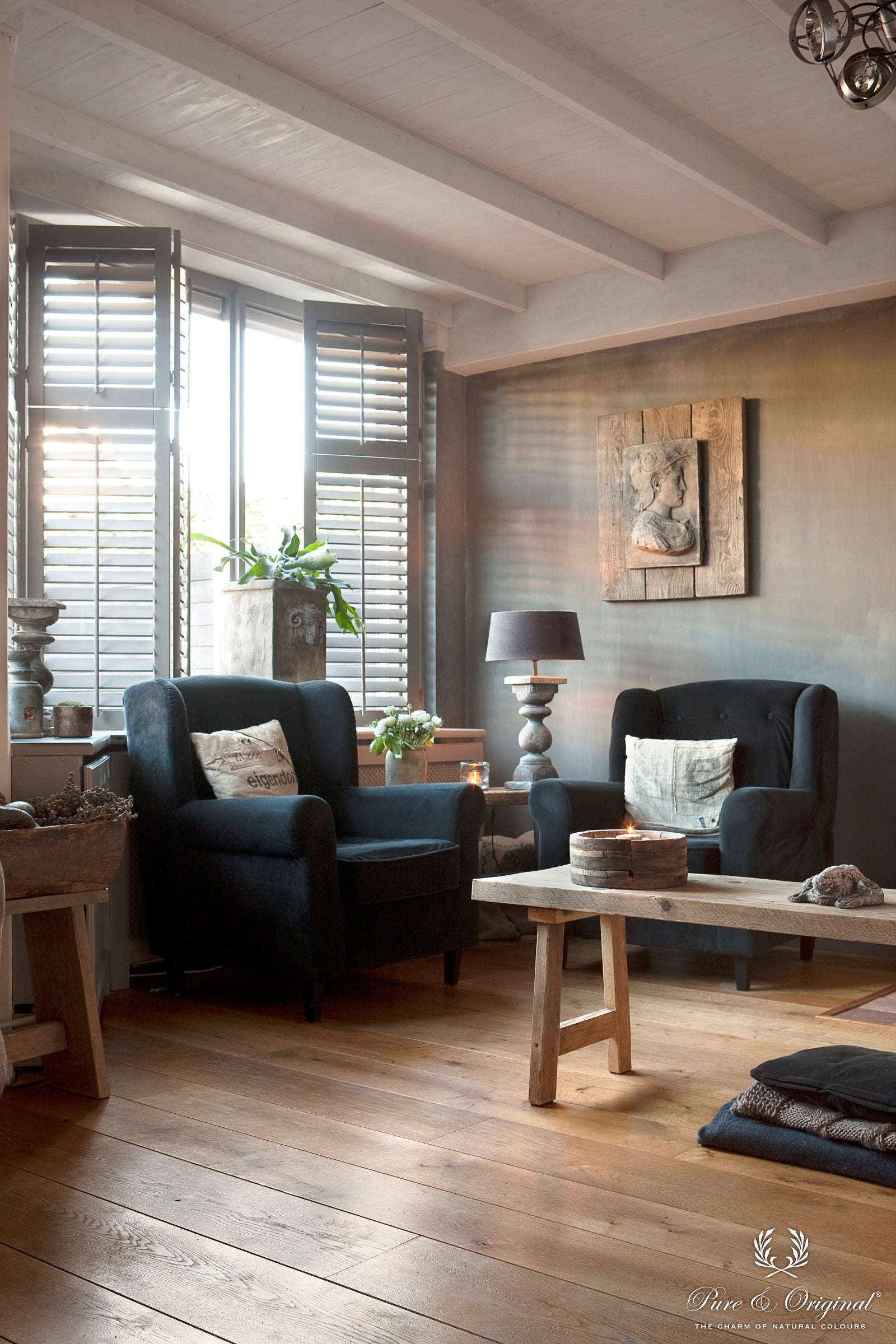 Pure & Original Deep Earth Fresco kalkverf in interieur