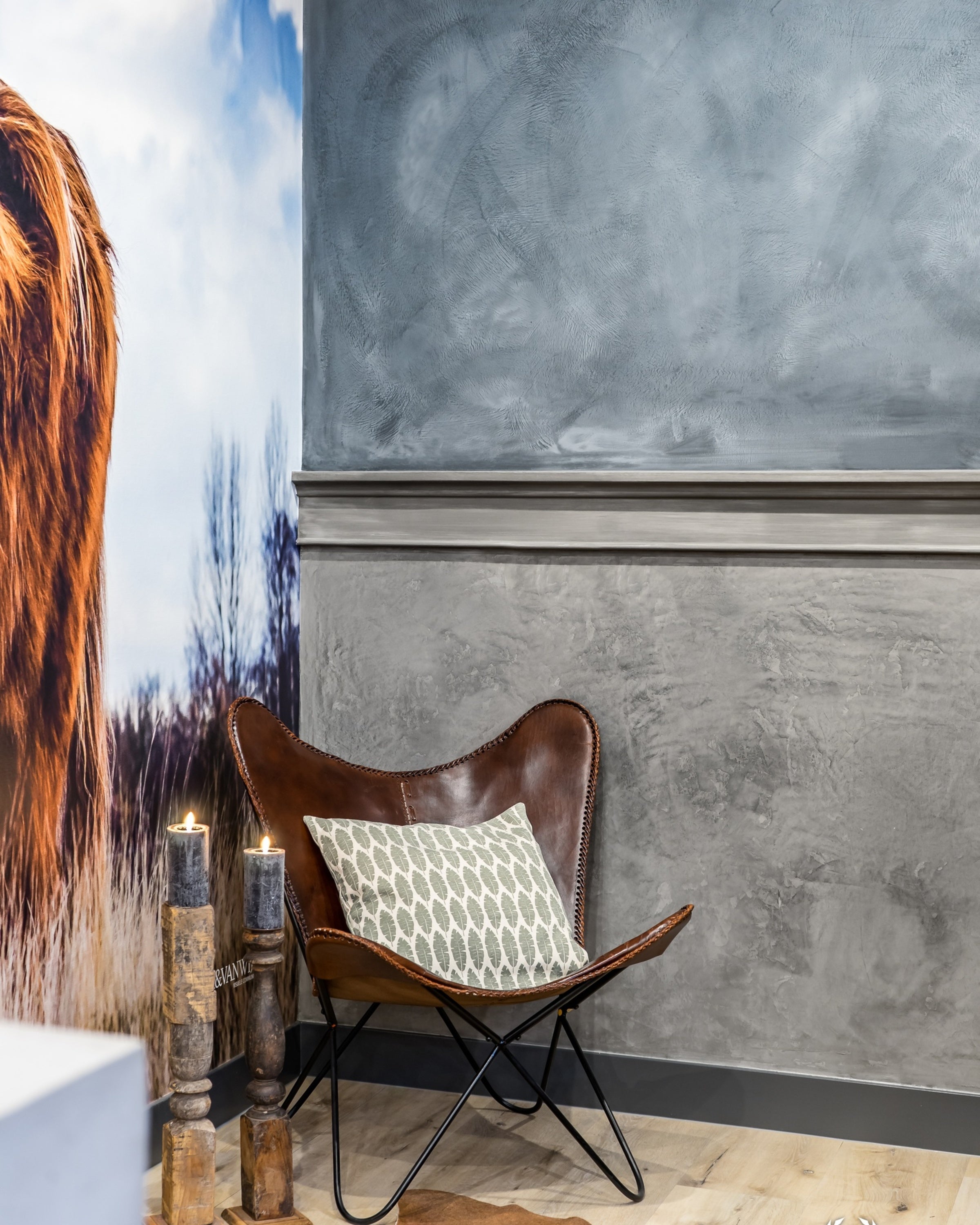 Pure & Original Oxford Blue Marrakech Walls kalkstuc in interieur