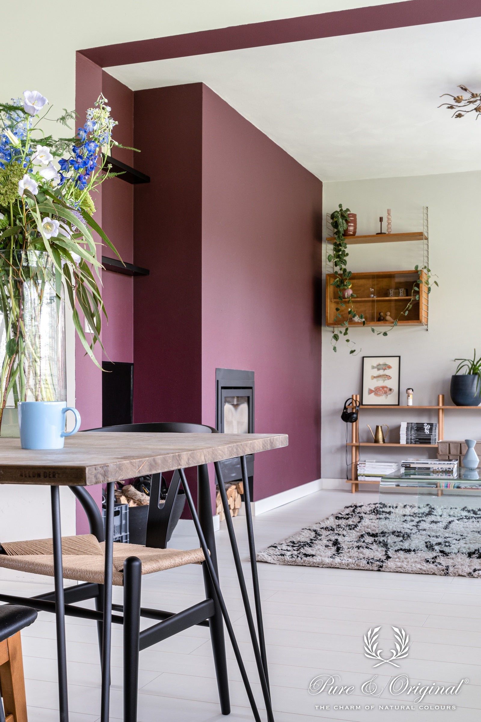 Pure & Original Plum Licetto muurverf in interieur