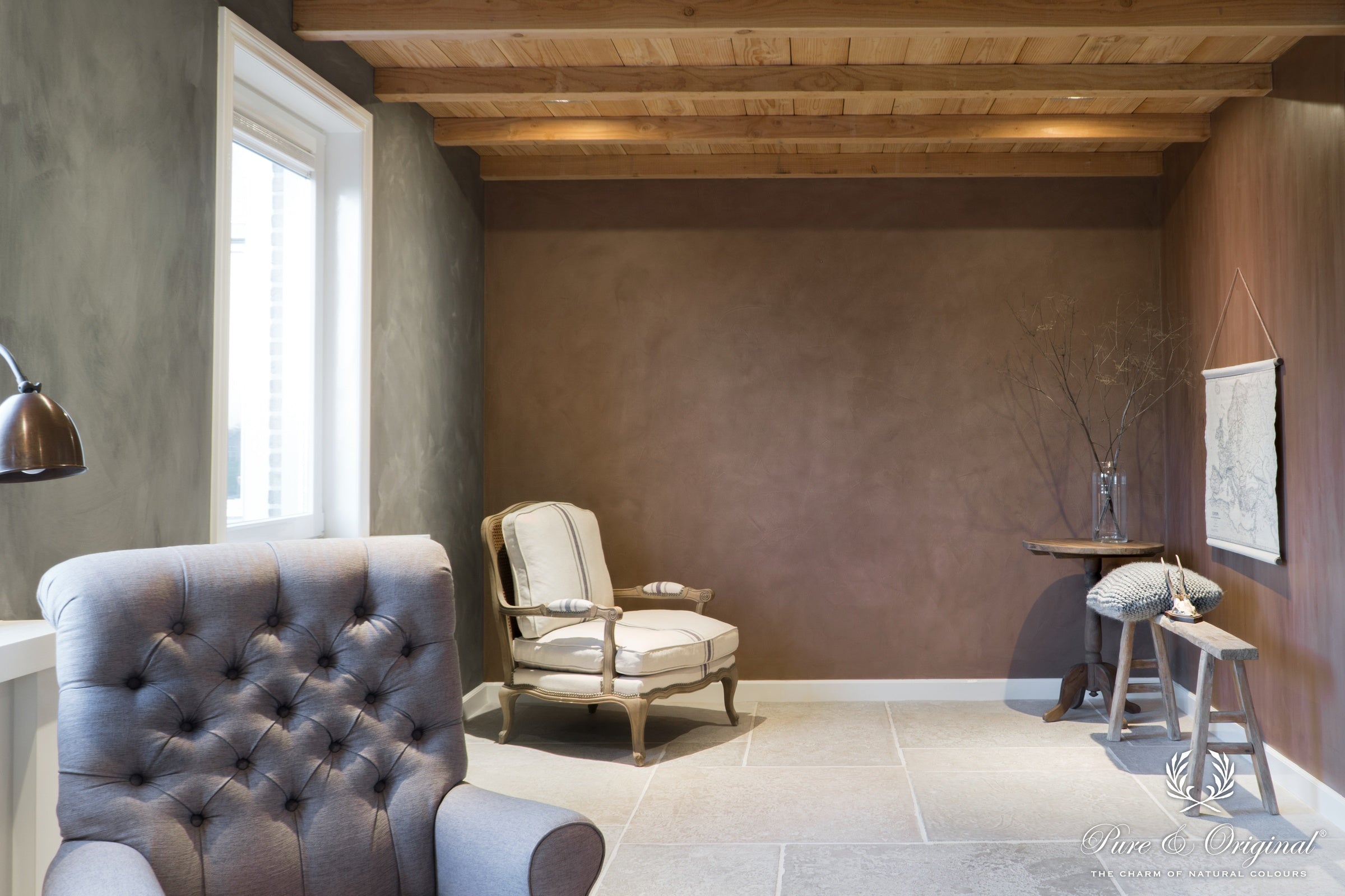 Pure & Original Rose Dust Marrakech Walls kalkstuc in interieur