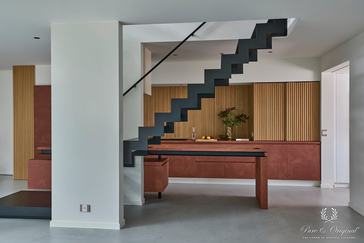Pure & Original Terracotta Massif muurverf in interieur