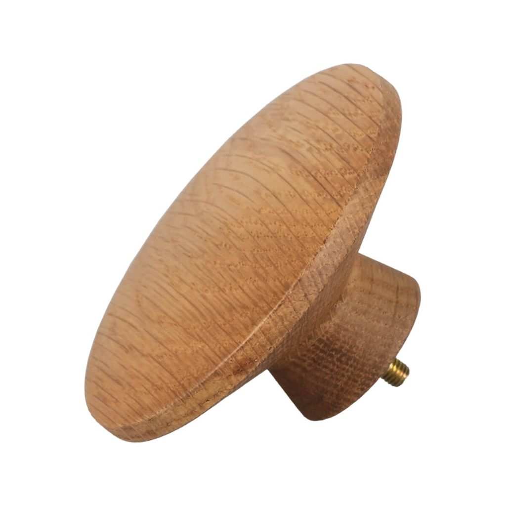 Ronde houten knop van de Silentlines kapstokhaak in licht eiken