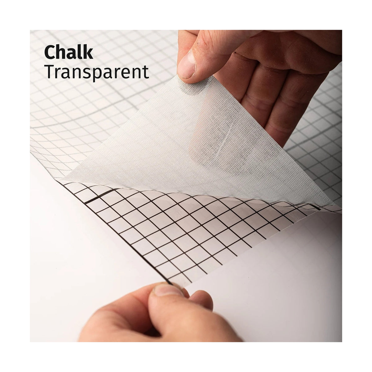Squid raamtextiel Chalk (wit): het transparante textiel wordt van de schutfolie getrokken
