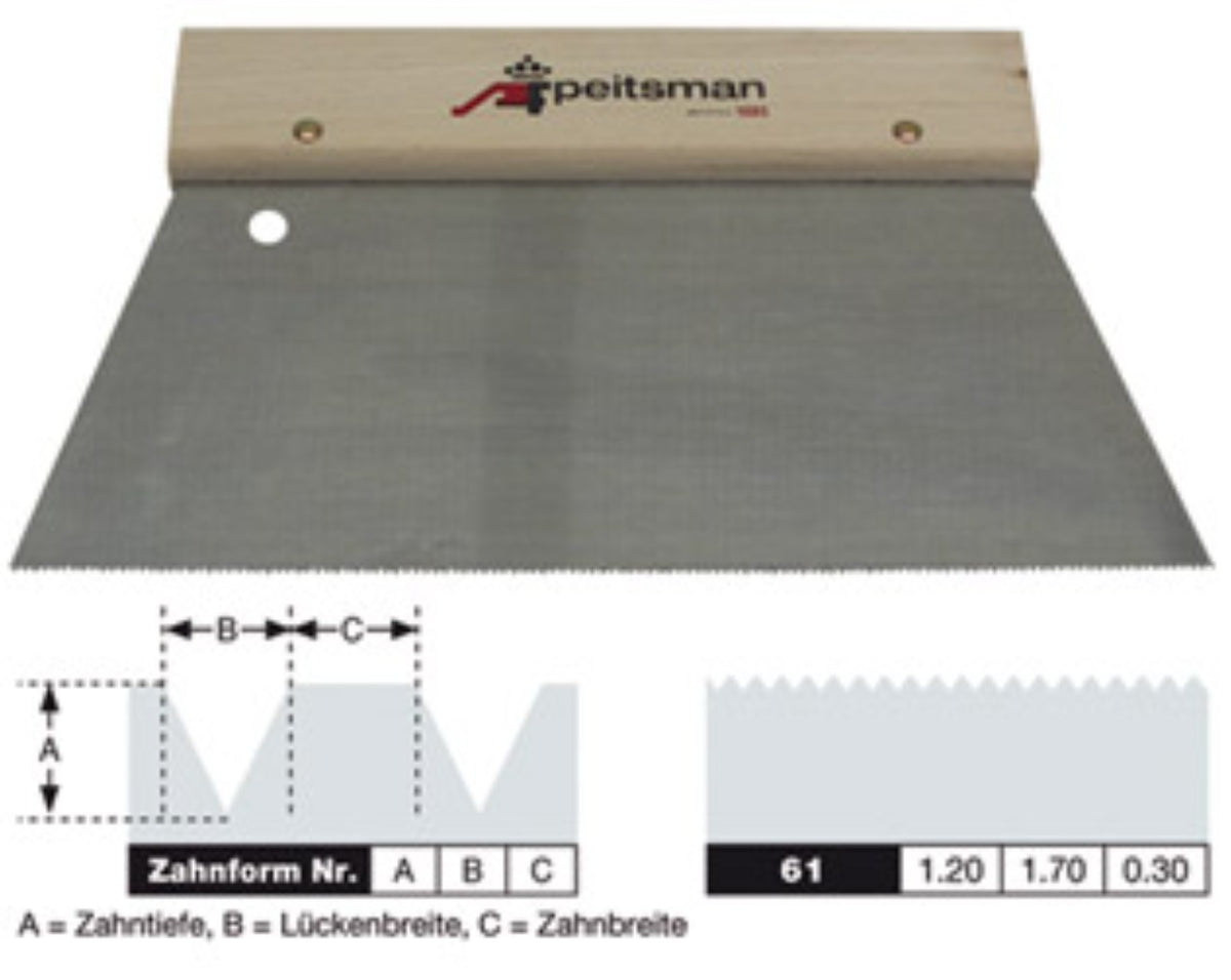 PVC Lijmkam F61 - Fijne tand - 25 cm