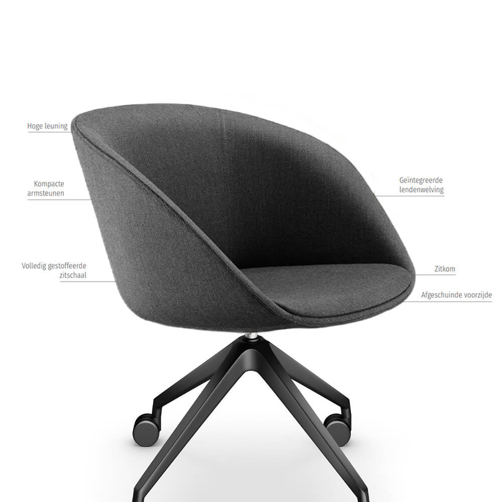 Sedus on spot cosy - Ergonomische Thuiswerk Fauteuil - Zwart