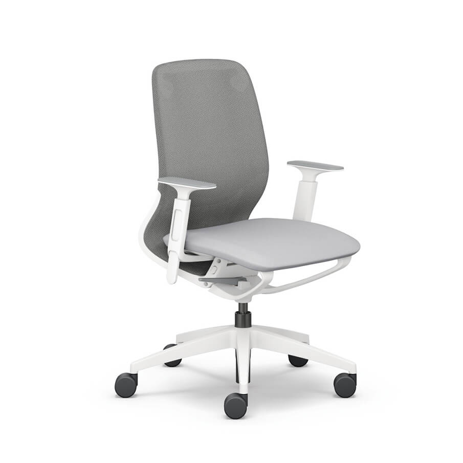 Sedus se:motion net - Ergonomische Bureaustoel - Wit-Lichtgrijs