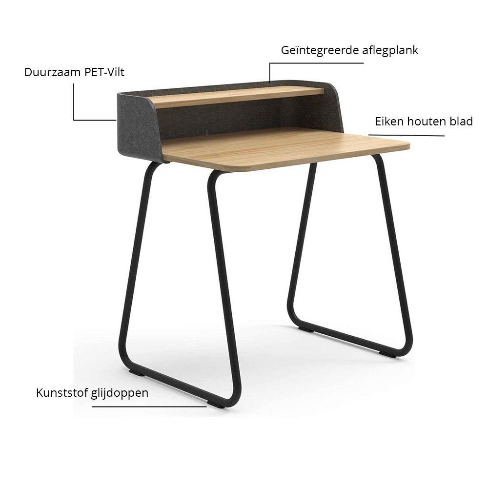 Sedus Secretair Home - Klein Thuiswerk Bureau - Zwart-Houtlook - 80 x 60 cm