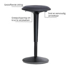 Sedus se:fit - Ergonomische Zit-Sta Kruk - Zwart
