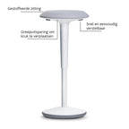 Sedus se:fit - Ergonomische Zit-Sta Kruk - Wit-Lichtgrijs