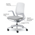 Sedus se:motion - Ergonomische Bureaustoel - Wit-Lichtgrijs