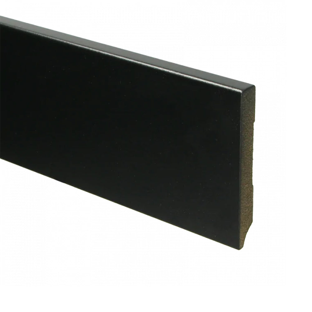 Trots MDF Plint Gitzwart - Modern - RAL 9005 - 12 x 94 x 2440 mm