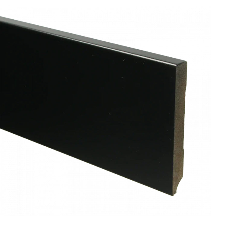 Trots MDF Plint Gitzwart - Modern - RAL 9005 - 15 x 120 x 2440 mm