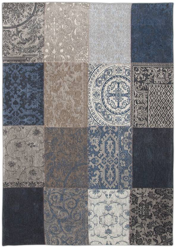 Outlet - Louis de Poortere vloerkleed - Vintage 8108 Blue Denim 170 x 240 cm