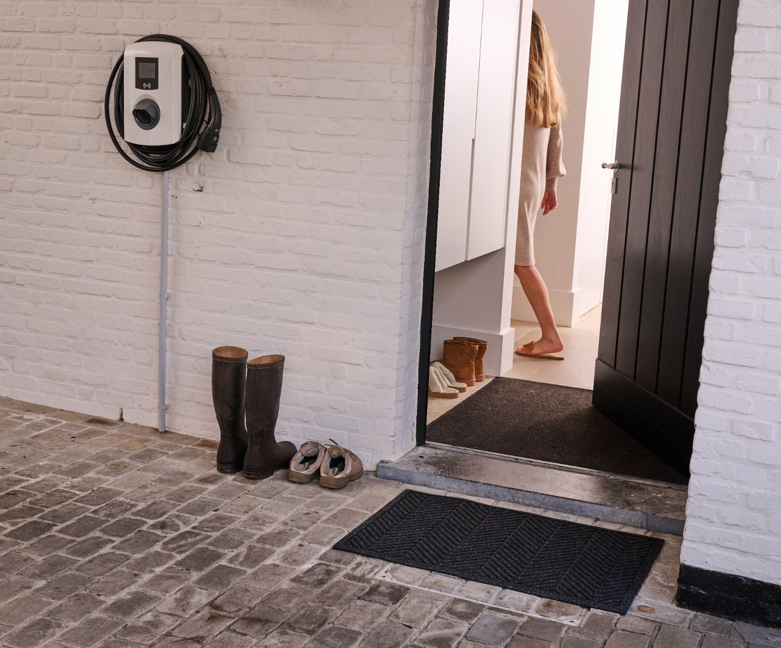 WaterHog® Herringbone Antraciet – Droog- en schoonloopmat